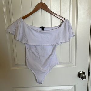 White Off the Shoulder Bodysuit